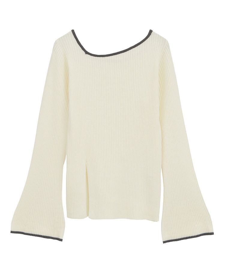 AnriettMusee「前後2wayアシンメトリー袖フレアリブニット」|ニット・セーター|