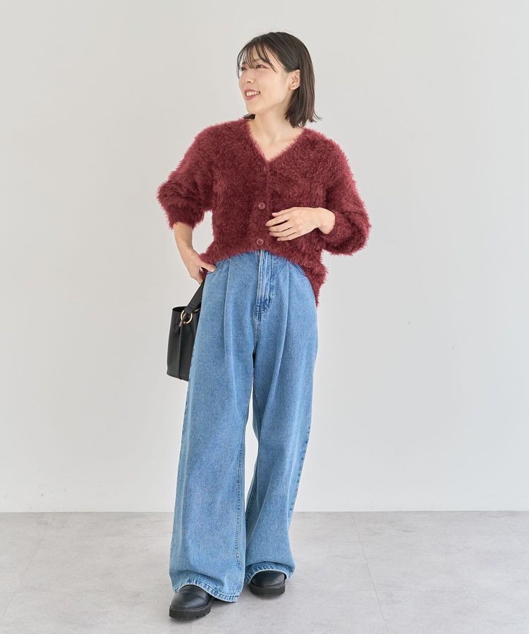 Green Parks「シャギーVネックカーディガン」|カーディガン|