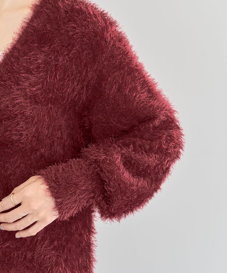 Green Parks「シャギーVネックカーディガン」|カーディガン|