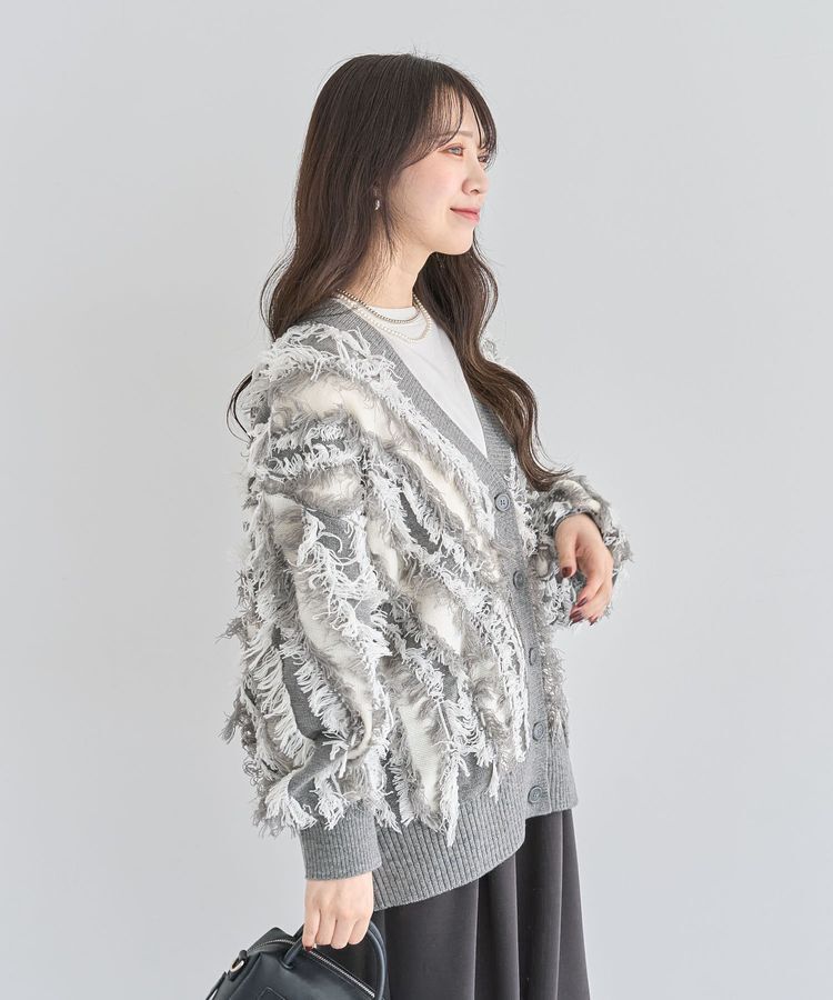 Green Parks「・ELENCARE DUE フリンジジャカードカーディガン」|カーディガン|