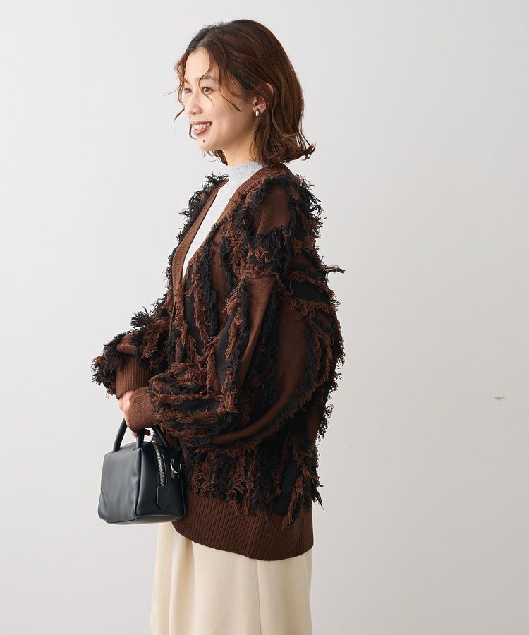 Green Parks「・ELENCARE DUE フリンジジャカードカーディガン」|カーディガン|
