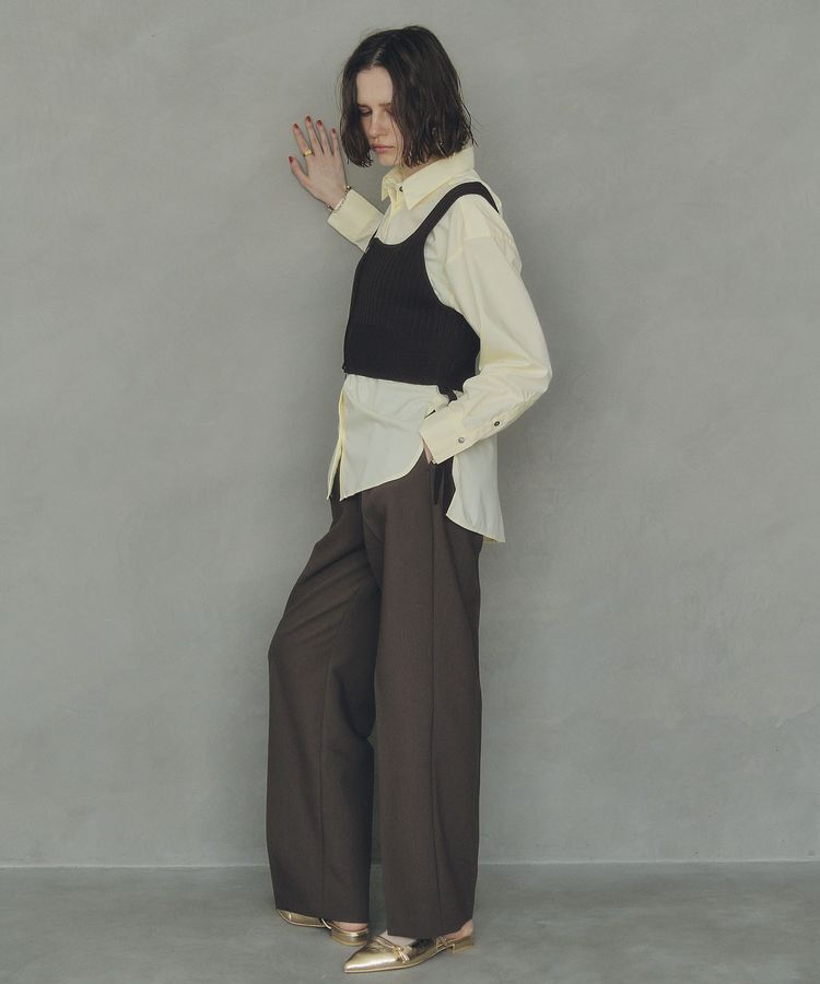 YECCA VECCA「ウエストデザインワイドストレートパンツ」|その他|