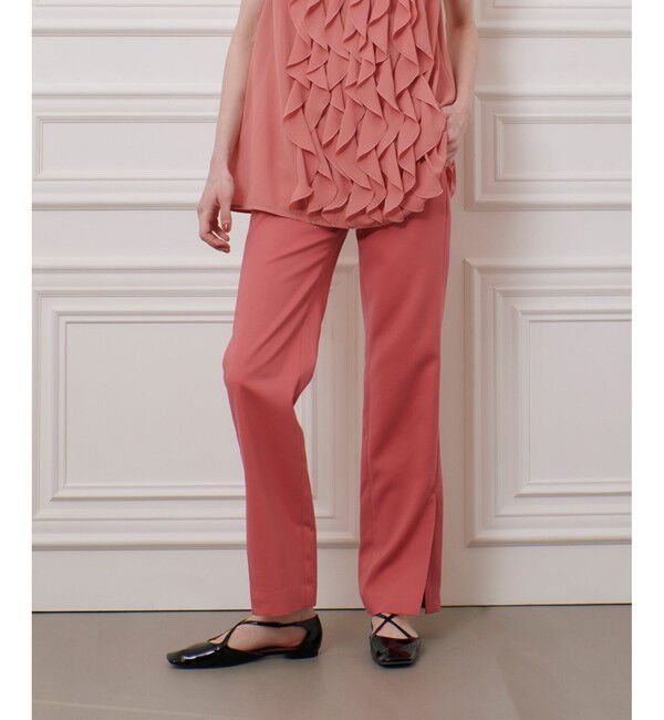 LOULOU WILLOUGHBY「【LOULOU WILLOUGHBY】ダブルクロススリムパンツ」|チノ|ピンク