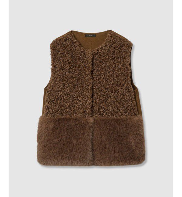 allureville「フェイクボアコンビニットジレ」|ニット・セーター|