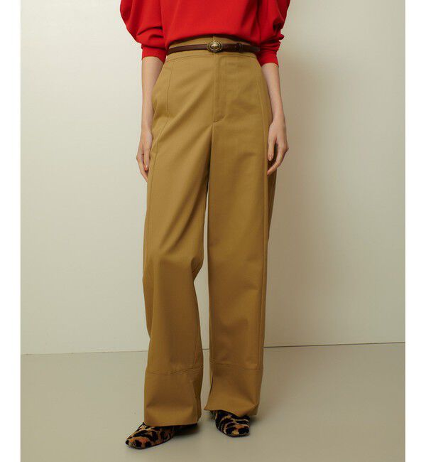 allureville「ミリタリーツイルハイウェストパンツ」|チノ|ベージュ