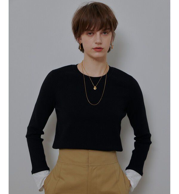 allureville「レースカフスドッキングプルオーバー」|ニット・セーター|