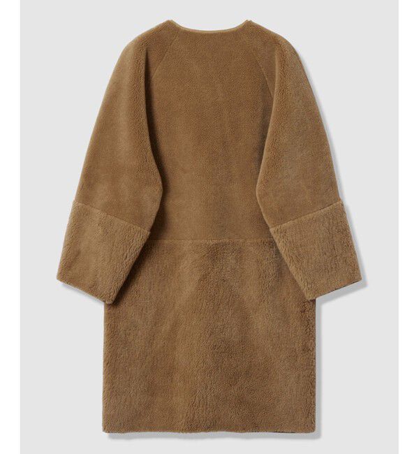 allureville「ツーブロッキングボアコート」|ノーカラーコート|