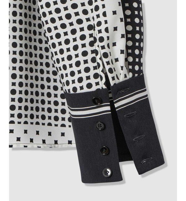 allureville「幾何プリントボウタイブラウス」|シャツ・ブラウス|