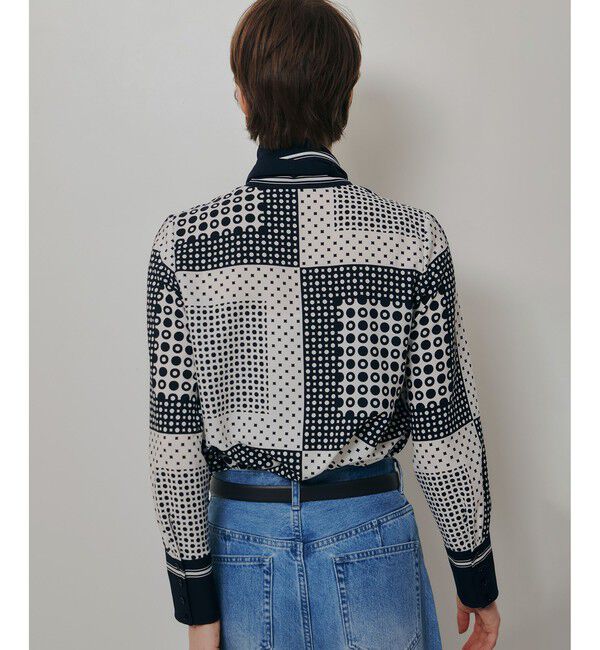 allureville「幾何プリントボウタイブラウス」|シャツ・ブラウス|