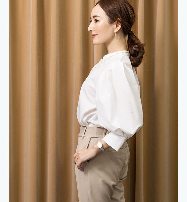 ur's「【星玲奈さんコラボアイテム】バンドカラーパフスリーブブラウス」|シャツ・ブラウス|