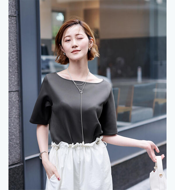 ur's「ボンディングハーフスリーブTシャツ」|Tシャツ・カットソー|チャコール