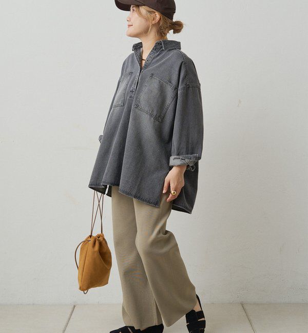  「【＠noricorico102企画】ヴィンテージライクデニムチュニックシャツ」|シャツ・ブラウス|