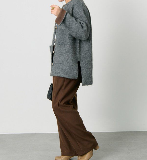  「Wフェイスニットノーカラーハーフコート」|その他|