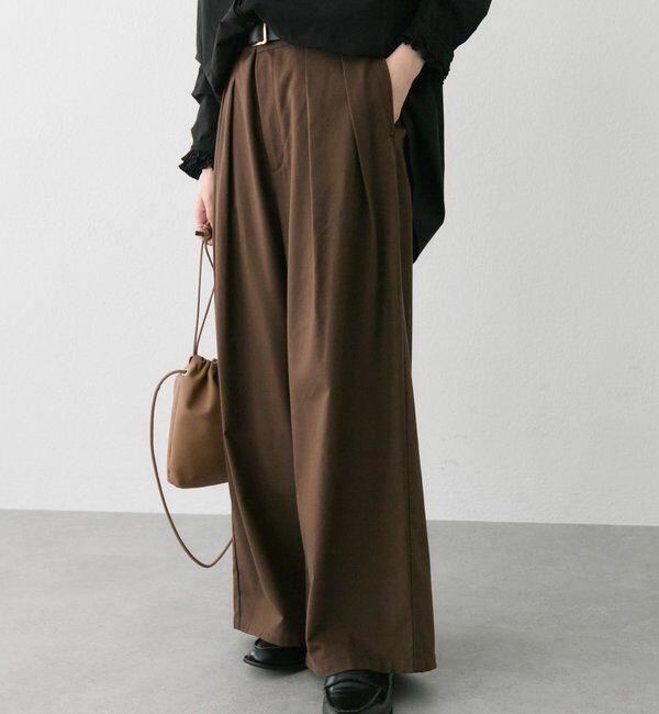 「コットンレーヨンツータックワイドパンツ」|その他|