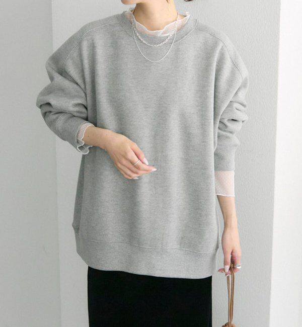  「シンプル裏起毛スウェットプルオーバー」|プルオーバー|グレー