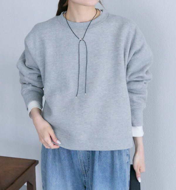  「シンプル裏起毛スウェットショートプルオーバー」|プルオーバー|