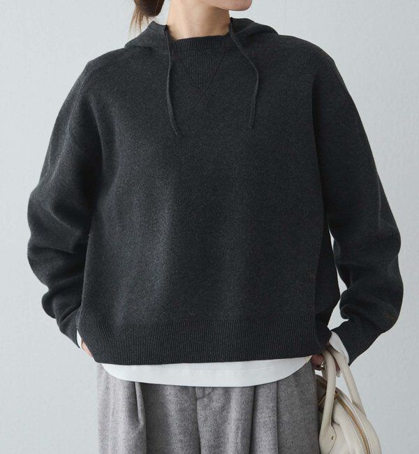  「スウェットライクダブルジャガードニットパーカー」|パーカー|