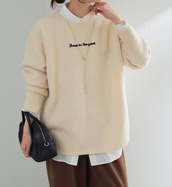  「ロゴ刺繍ニットプルオーバー」|キャミソール|