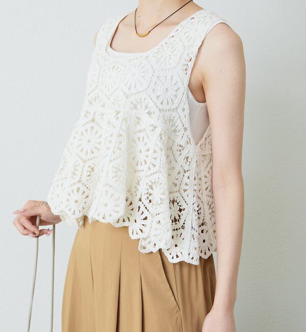  「【リバイバル】カギ針編み風ビスチェ」|キャミソール|