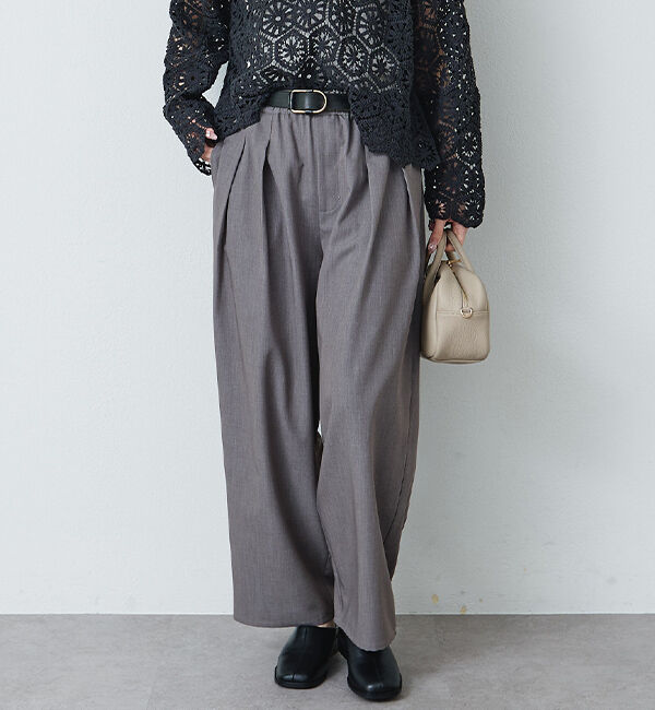  「【リニューアル】ツータックウエストゴムストレッチパンツ」|その他|