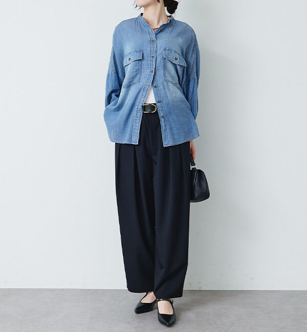  「【リニューアル】ツータックウエストゴムストレッチパンツ」|その他|