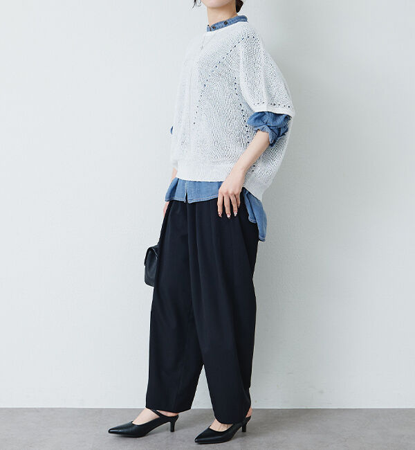  「【リニューアル】ツータックウエストゴムストレッチパンツ」|その他|