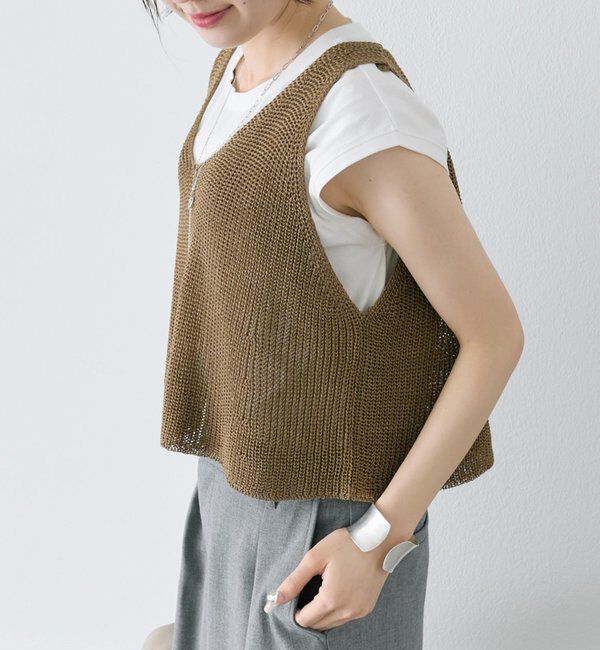 「片畦ニットビスチェ」|ニット・セーター|