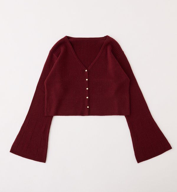  「ベル袖リブカーデ」|ニット・セーター|