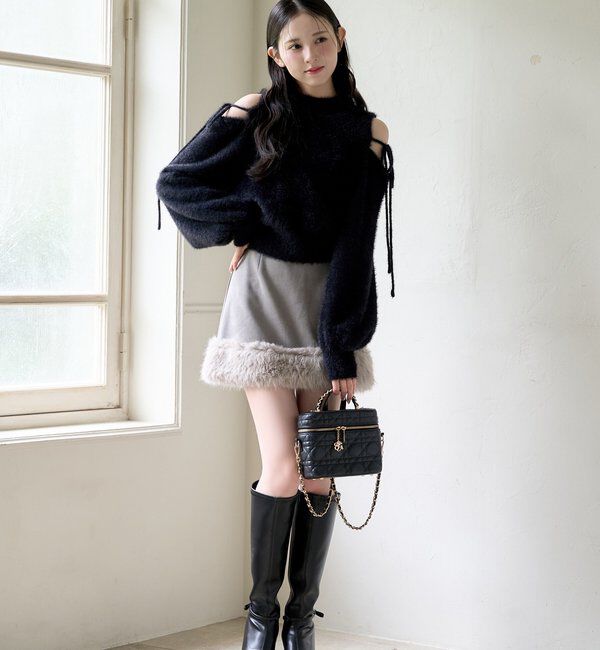  「2way肩あきシャギーニット」|ニット・セーター|