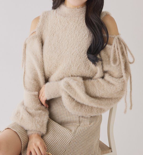  「2way肩あきシャギーニット」|ニット・セーター|