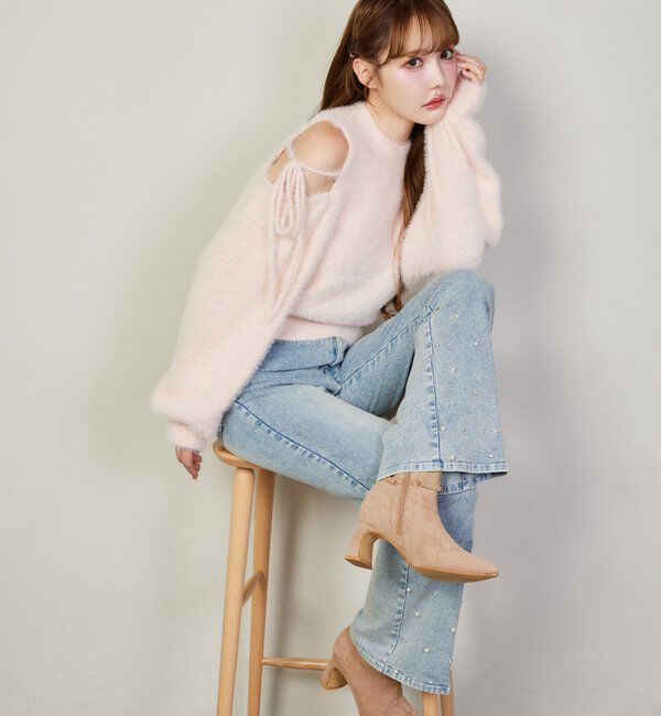  「2way肩あきシャギーニット」|ニット・セーター|