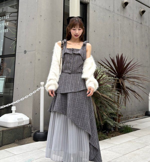  「【LouLoumei】異素材ミックスツイードセットアップ」|その他|