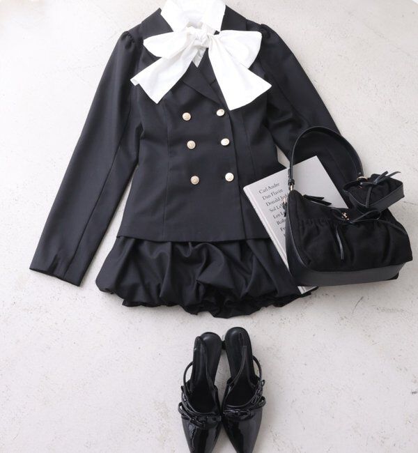  「【リボン取り外し可能】フロントギャザーボウタイシャツ」|シャツ・ブラウス|