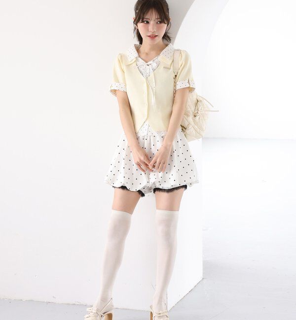  「レース付きバルーンミニスカパン」|スカート|