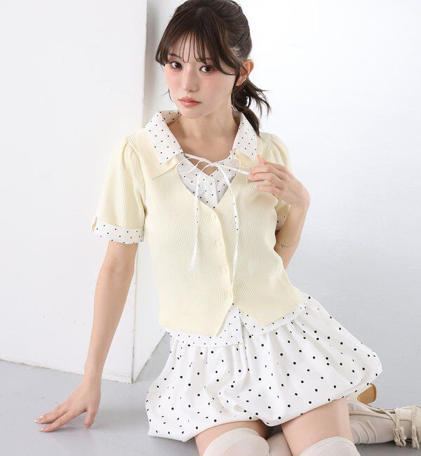  「レース付きバルーンミニスカパン」|スカート|