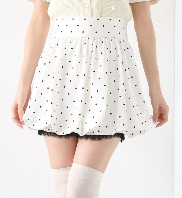  「レース付きバルーンミニスカパン」|スカート|