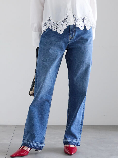 Te chichi「【宮本茉由着用】ストレートシルエットDenim」|その他|ブルー