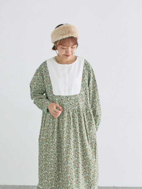 Samansa Mos2「【WEB限定】胸元配色花柄ワンピース」|ワンピース|