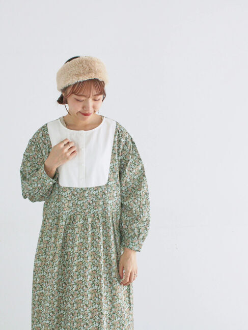 Samansa Mos2「【WEB限定】胸元配色花柄ワンピース」|ワンピース|