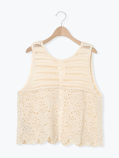 Samansa Mos2「前後2WAYクロシェベスト」|ダウンベスト・ベスト|