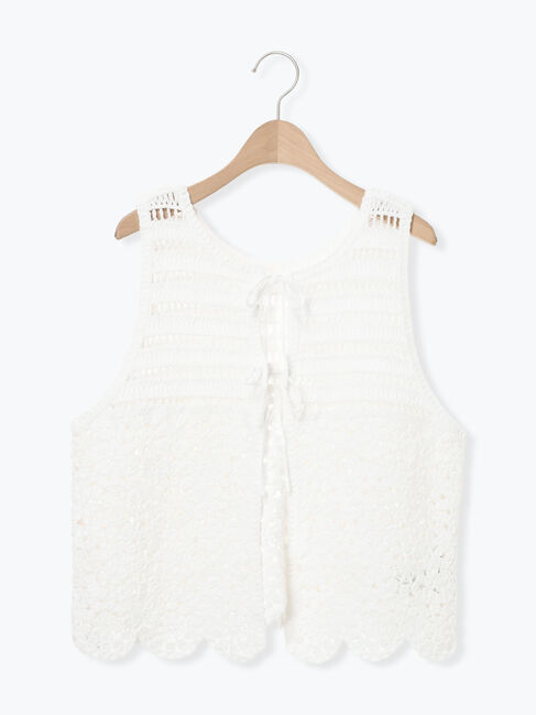 Samansa Mos2「前後2WAYクロシェベスト」|ダウンベスト・ベスト|