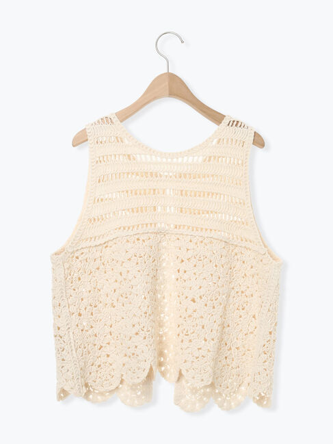 Samansa Mos2「前後2WAYクロシェベスト」|ダウンベスト・ベスト|