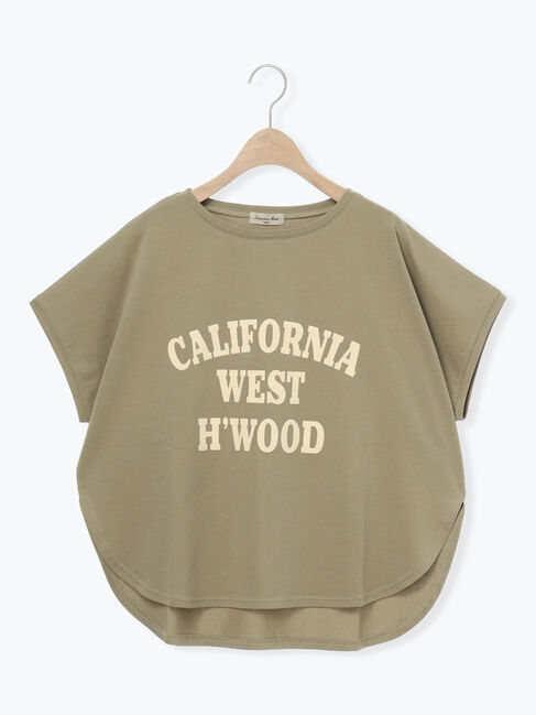 Samansa Mos2「シルケット天竺フロッキープリントTシャツ」|Tシャツ・カットソー|カーキ