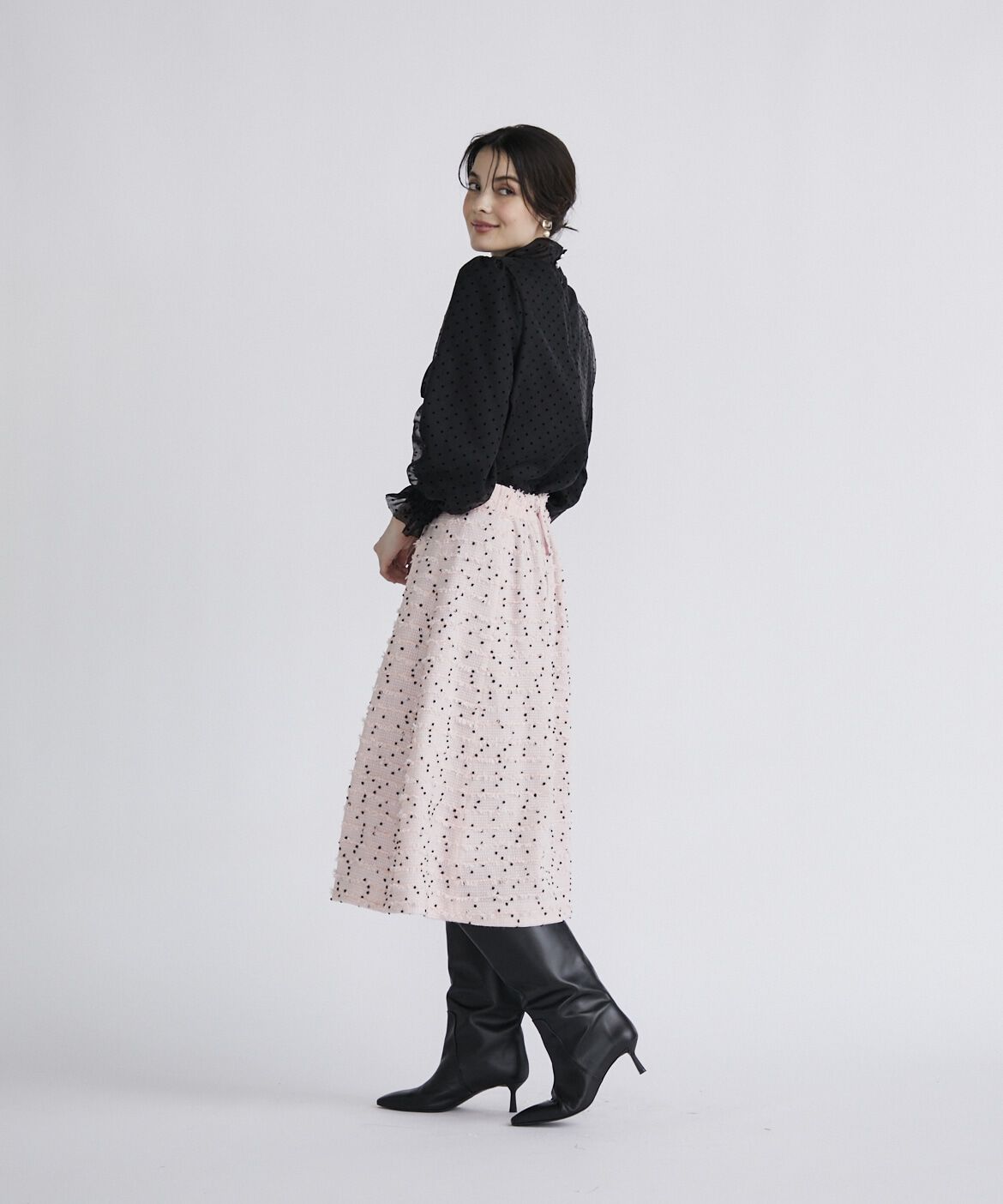 Maglie le cassetto「《M Maglie le cassetto》ツイードスカート《Linton Tweeds》」|フレア|