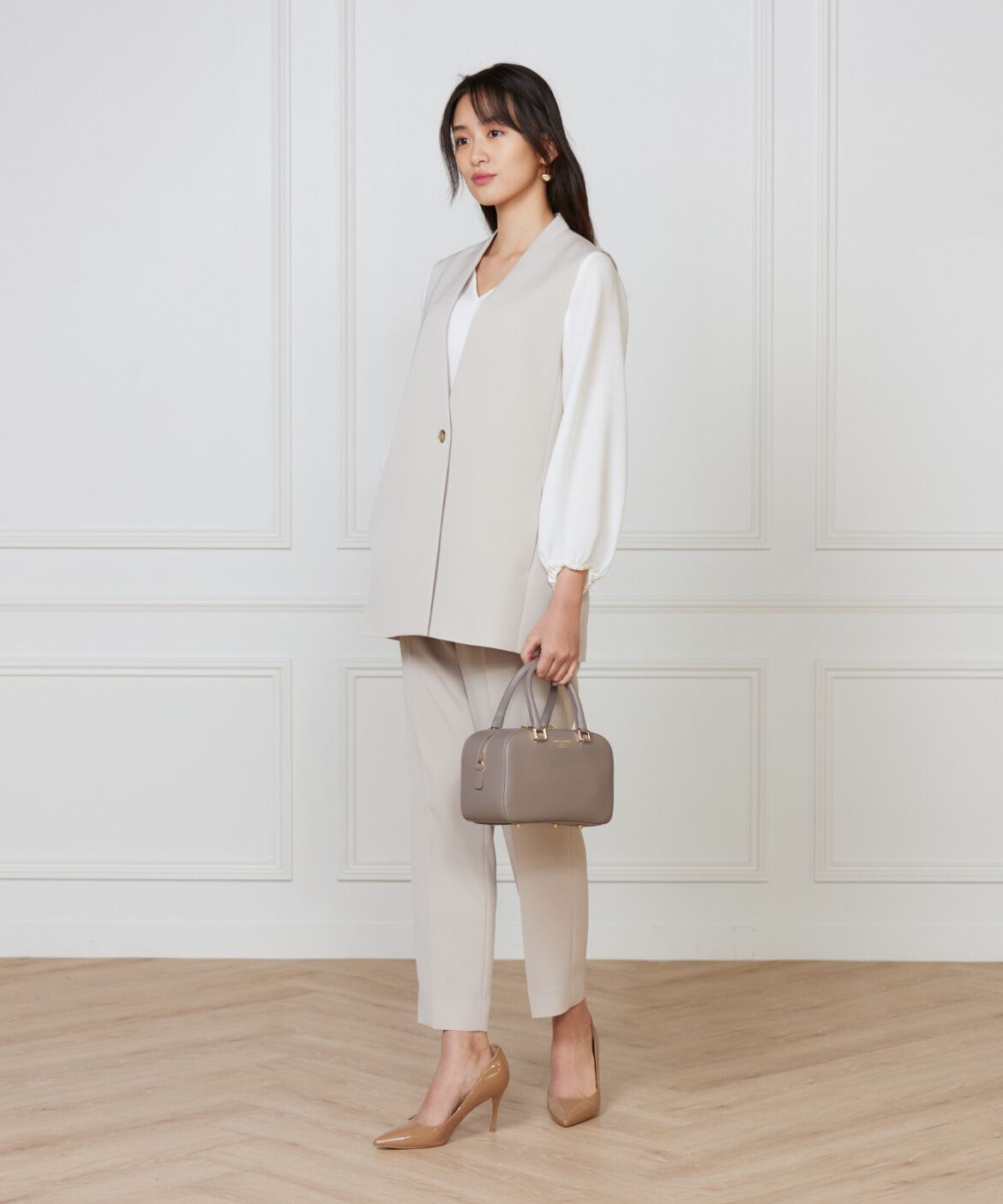 INED「《大きいサイズ》カラーレスジレ」|ダウンベスト・ベスト|