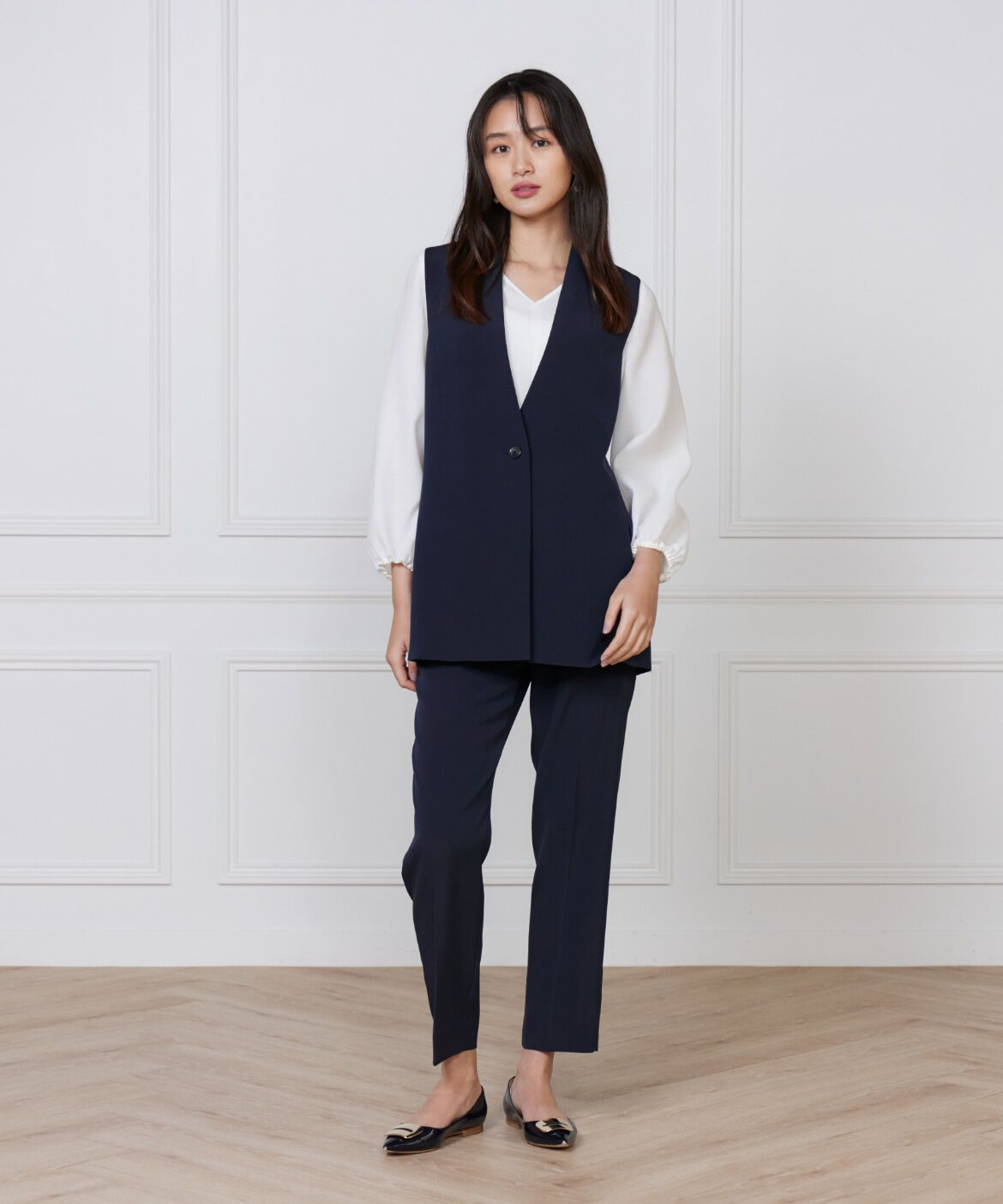 INED「《大きいサイズ》カラーレスジレ」|ダウンベスト・ベスト|