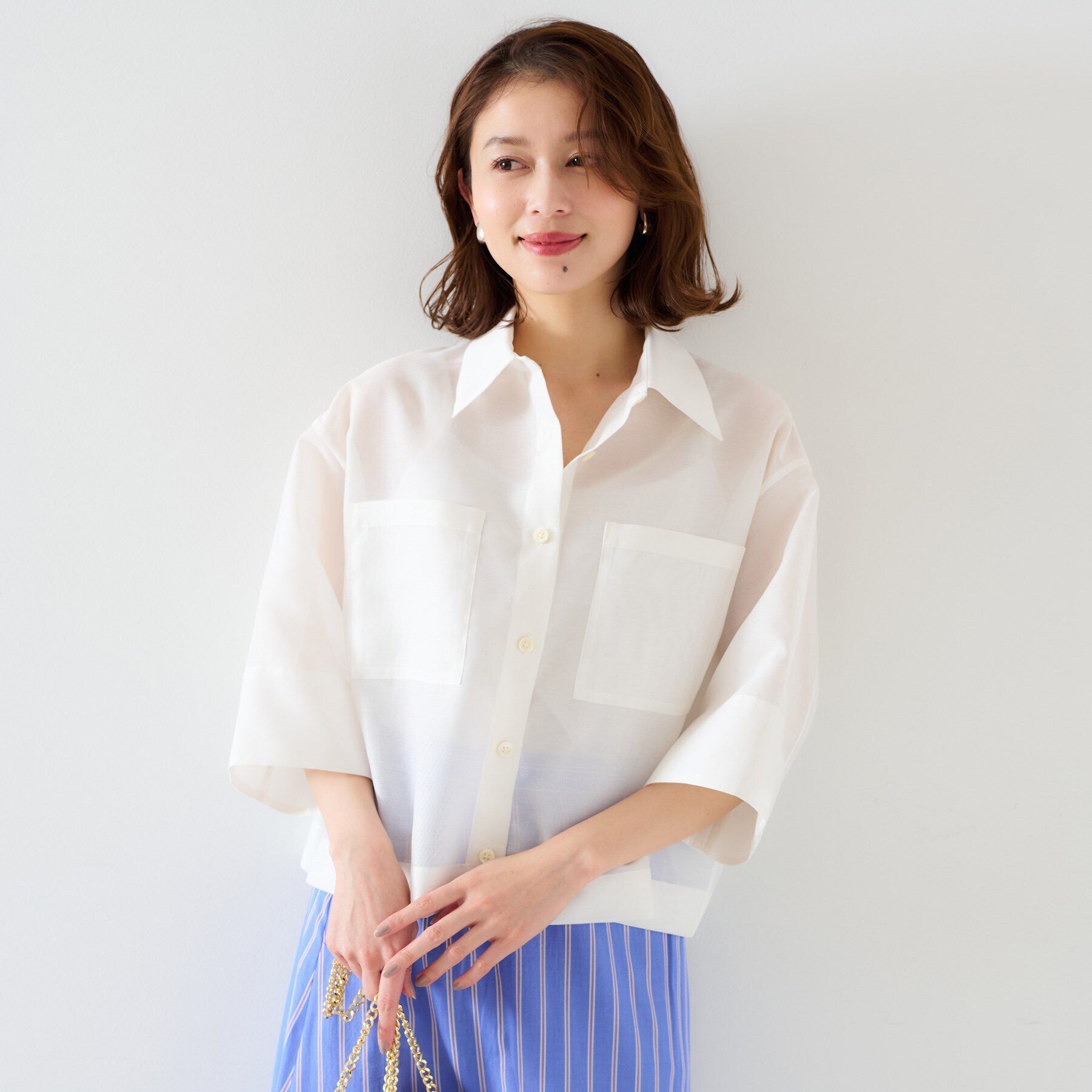 UNTITLED「【セットアップ可能】オーガンジーボクシーシャツ」|シャツ・ブラウス|