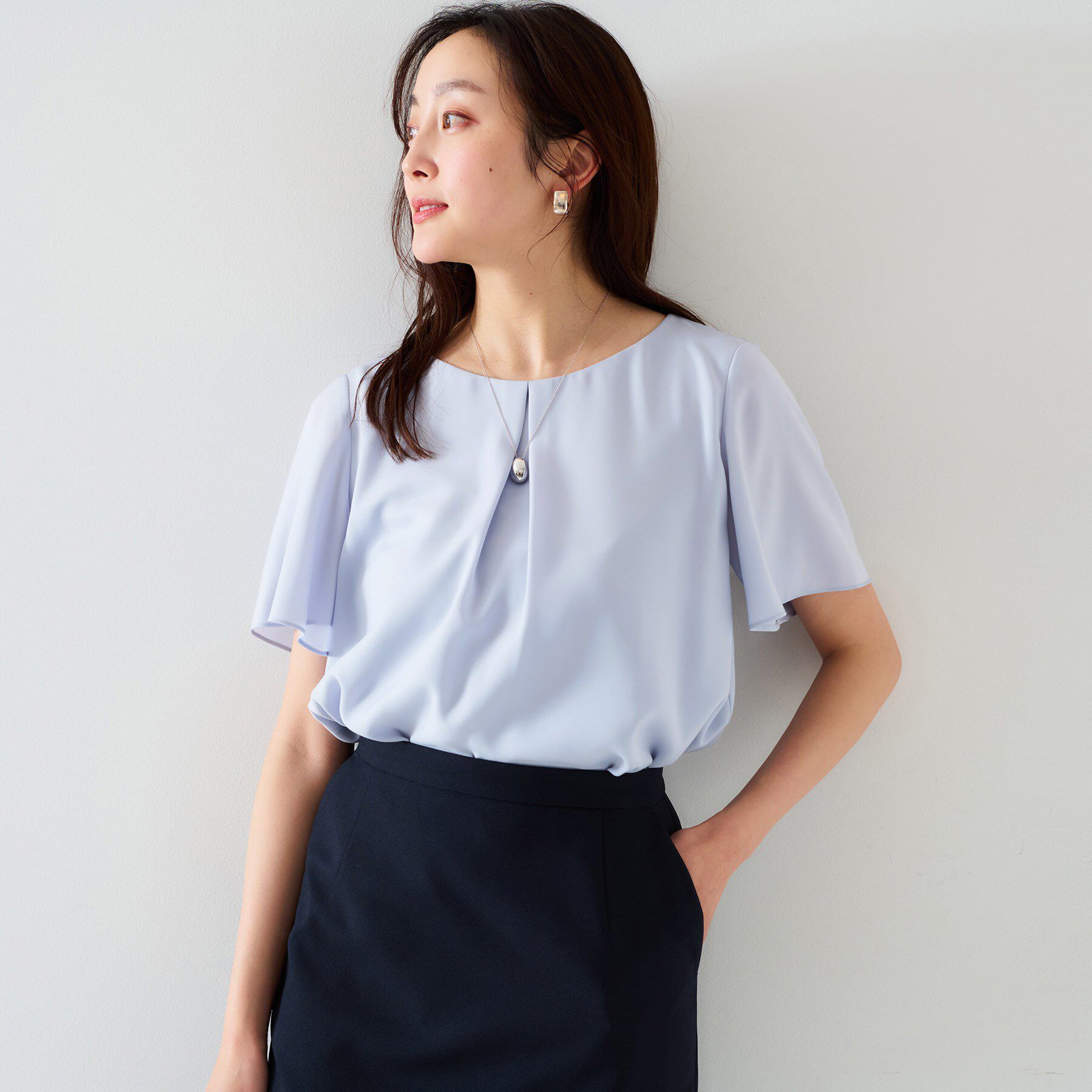 UNTITLED「【通勤／二の腕カバー】フロントタックブラウス」|シャツ・ブラウス|