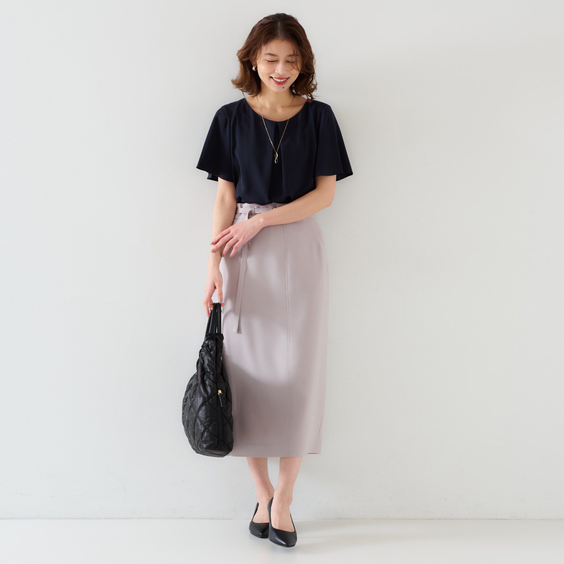 UNTITLED「【通勤／二の腕カバー】フロントタックブラウス」|シャツ・ブラウス|