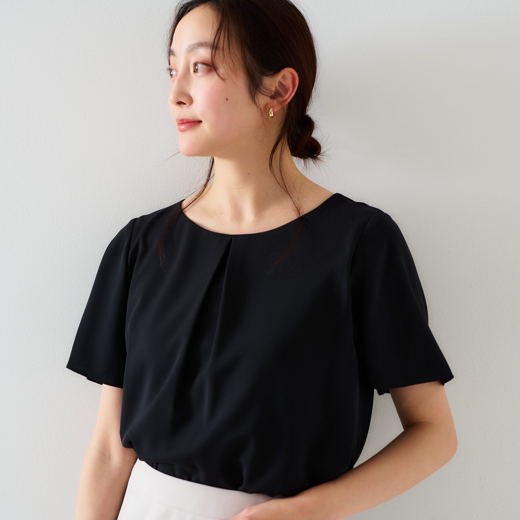 UNTITLED「【通勤／二の腕カバー】フロントタックブラウス」|シャツ・ブラウス|